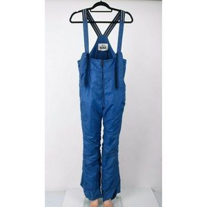 Vintage 60s Woolrich Mens Snow pants SnowSuit Bib Overalls M Royal Blue Nylon